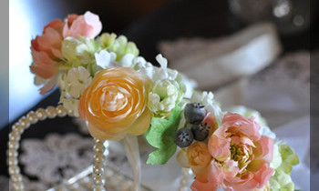 プリザーブドフラワー　花冠　フラワーガール　造花　可愛い　プレゼント 豪華 上品 おしゃれ　