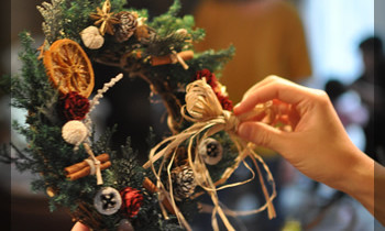 プリザ　プリザーブドフラワー　リース　クリスマスリース　可愛い