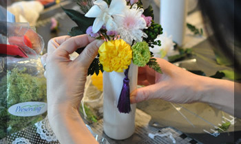 プリザ　プリザーブドフラワー　仏花　お供え花　モダン　造花　ペット供養