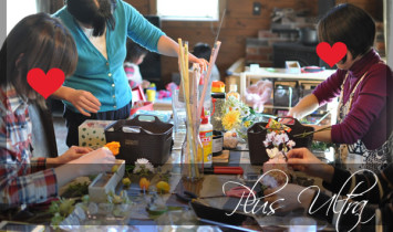 プリザ　プリザーブドフラワー　造花　レッスン　フラワーアレンジ　可愛い　手づくり