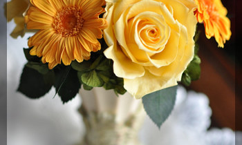 プリザ　プリザーブドフラワー　壁掛け　可愛い　手づくり　おしゃれ　黄色