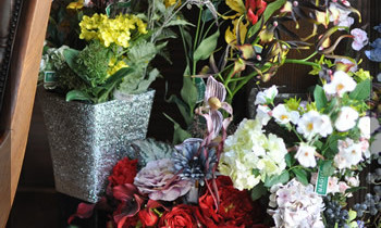 桜　玄関　大きな造花　レッスン　フラワーアレンジ　豪華