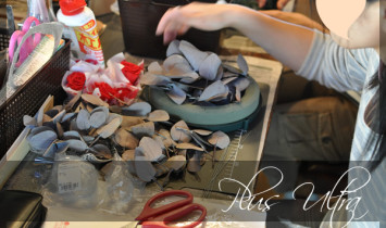 プリザ　プリザーブドフラワー　造花　レッスン　フラワーアレンジ　モダン　リース　手づくり　