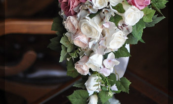 プリザ　プリザーブドフラワー　ウェディングブーケ　キャスケードブーケ　手作り