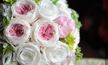 プリザ　プリザーブドフラワー　ウェディングブーケ　 豪華 　ラウンドブーケ　白　ピンク