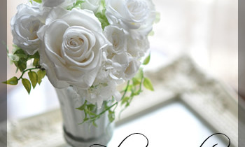 プリザ　プリザーブドフラワー　ウェディングブーケ　 純白