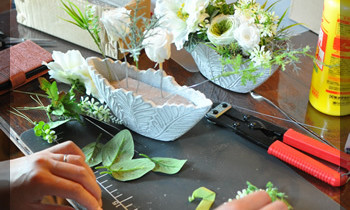 プリザ　プリザーブドフラワー　ナチュラル　白グリーン　上品　おしゃれ