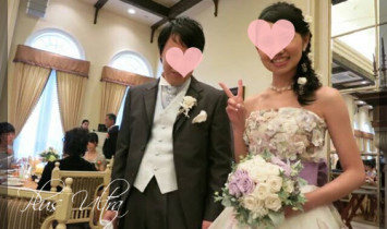 プリザ　プリザーブドフラワー　ウェディングブーケ　 豪華 　ラウンドブーケ　白　薄紫　シック