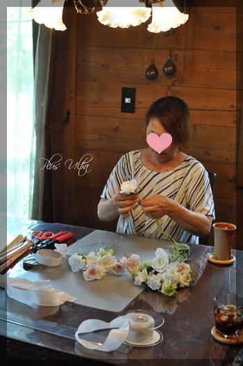 造花 ウェディング ブーケ 白 ピンク 薔薇 トスブーケ