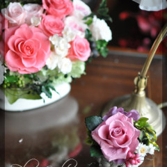 プリザ　プリザーブドフラワー　造花　生花　レッスン　フラワーアレンジ　豪華　手づくり