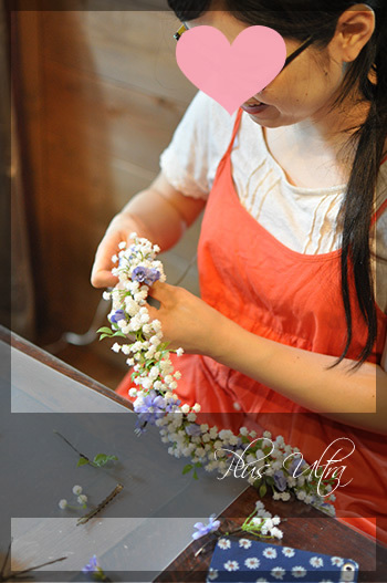 造花 花冠 かすみ草 ウェディング