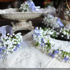 造花　花冠　かすみ草　ウェディング