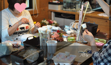 プリザ　プリザーブドフラワー　造花　生花　レッスン　フラワーアレンジ　豪華　手づくり