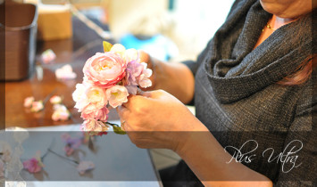 造花　ウェディング　リストブーケ　リストレット　ピンク