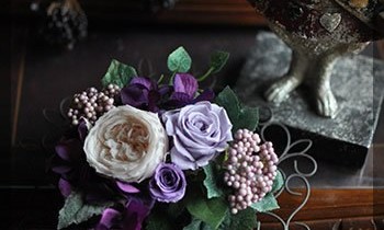 プリザ　プリザーブドフラワー　レッスン　フラワーアレンジ　壁掛け　アイアン　アンティーク　シック