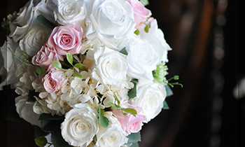 プリザ　プリザーブドフラワー　ウェディング　 ブーケ 白　ピンク　薔薇
