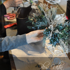 プリザ　プリザーブドフラワー　ドライ　クリスマススワッグ