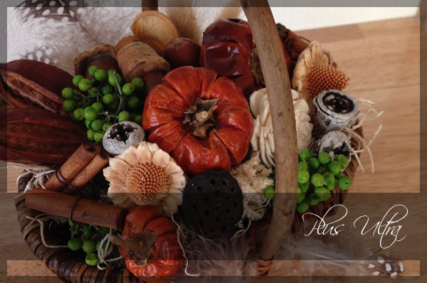 プリザ　プリザーブドフラワー　ドライフラワーハロウィン　かぼちゃ