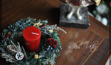 プリザ　プリザーブドフラワー　ドライ　クリスマスリース