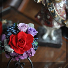 プリザ　プリザーブドフラワー　ドライ　クリスマス　アイアンスタンド