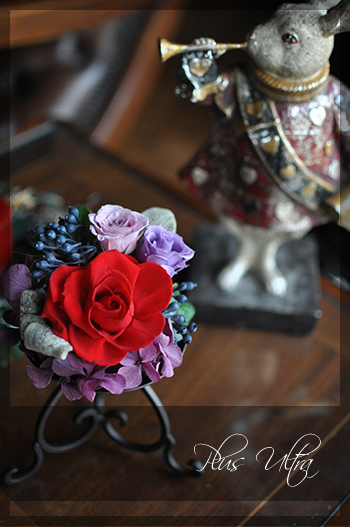 プリザ　プリザーブドフラワー　ドライ　クリスマス　アイアンスタンド