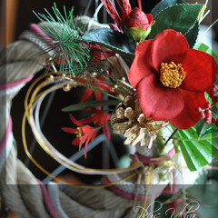 造花 しめ縄 ごぼう〆 お正月 豪華 手作り お飾り