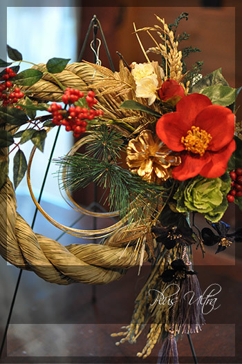 造花 しめ縄 ごぼう〆 お正月 豪華 手作り お飾り