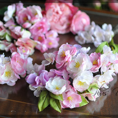 造花　ヘッドパーツ　薔薇　ピンク　ウェディング