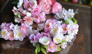 造花　ヘッドパーツ　薔薇　ピンク　ウェディング