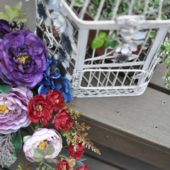 造花　　秋　スワッグ　カッコいい　手づくり　シック　大人　シャビー　おしゃれ　　玄関　リビング