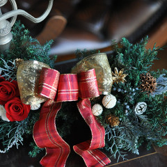 プリザーブドフラワー　クリスマス　スワッグ　カッコいい　手づくり　シック　大人　シャビー　おしゃれ　　玄関　リビング