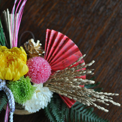 プリザーブドフラワー　お正月飾り　椿　紅白　モダン