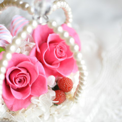 プリザーブドフラワー　プレゼント　豪華　可愛い　手づくり　パール　クラウン　リングピロー　おしゃれ 　結婚祝い