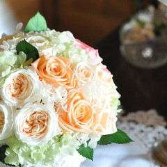 プリザーブドフラワー　豪華　おしゃれ　アンティーク　ラウンド　結婚祝い　新築祝い