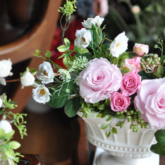 プリザーブドフラワー　造花　豪華　ナチュラル　大人　おしゃれ　玄関　大型　自然　淡い　ピンク