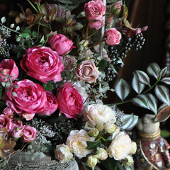 造花　赤　豪華　アンティーク　アイアン　シャビー　シック　大人　おしゃれ　玄関　大型　レンタル　企業