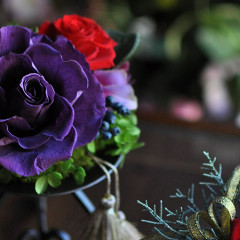 プリザーブドフラワー　豪華　シック　大人　紫　上品　　おしゃれ　アンティーク　母の日