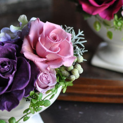 プリザーブドフラワー　豪華　シック　大人ピンク　紫　上品　　おしゃれ　アンティーク　母の日　結婚祝い　新築祝い　退職祝い