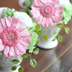 プリザーブドフラワー　ナチュラル　可愛い　おしゃれ　玄関　自然　淡い　ピンク　ガーベラ　プチプレゼント
