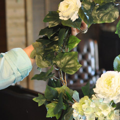 造花　グリーン　手づくり　シック　大人　おしゃれ　玄関リース　