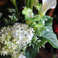 造花　初夏　グリーン　カラー　カッコいい　手づくり　シック　大人　おしゃれ　玄関　リビング　