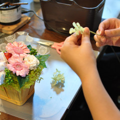 プリザーブドフラワー　造花　レッスン　ガーベラ　ナチュラル　ピンク　可愛い　自然