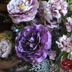 造花　カッコいい　手づくり　シック　大人　シャビー　おしゃれ　アンティーク　玄関　リビング　紫