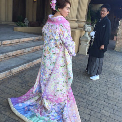 造花　ヘッドパーツ　薔薇　ピンク　ウェディング