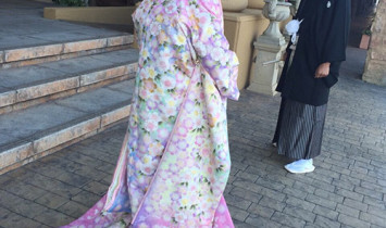 造花　ヘッドパーツ　薔薇　ピンク　ウェディング