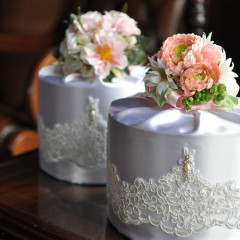 おむつケーキ　ダイパーケーキ　出産祝い　１段　造花　ミニブーケ　ピンク　女の子