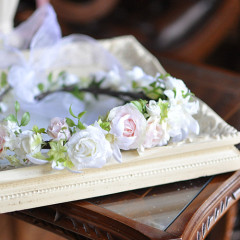 造花　ウェディングブーケ　リストレット　花冠　ナチュラル