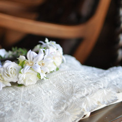 造花　ウェディングブーケ　リストレット　花冠　ナチュラル