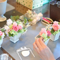 プリザ　プリザーブドフラワー　フラワーアレンジ　ミニアレンジ　プリアレンジ　プレゼント　可愛い　ピンク