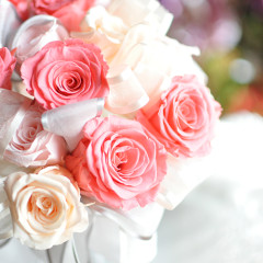 プリザ　プリザーブドフラワー　ウェディングブーケ　分割　シェアブーケ　ピンク